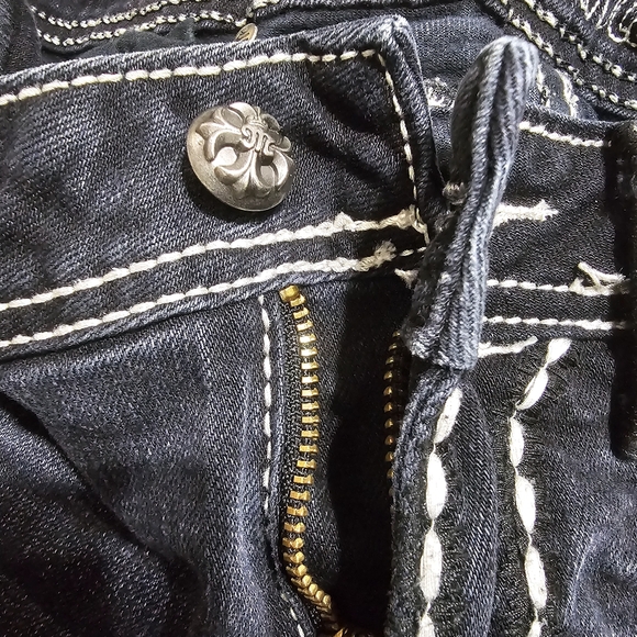 Miss Me Low-Rise Bootcut Jeans Womens 30 Black Wash Women's Distressed - Picture 15 of 16